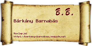 Bárkány Barnabás névjegykártya
