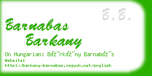 barnabas barkany business card